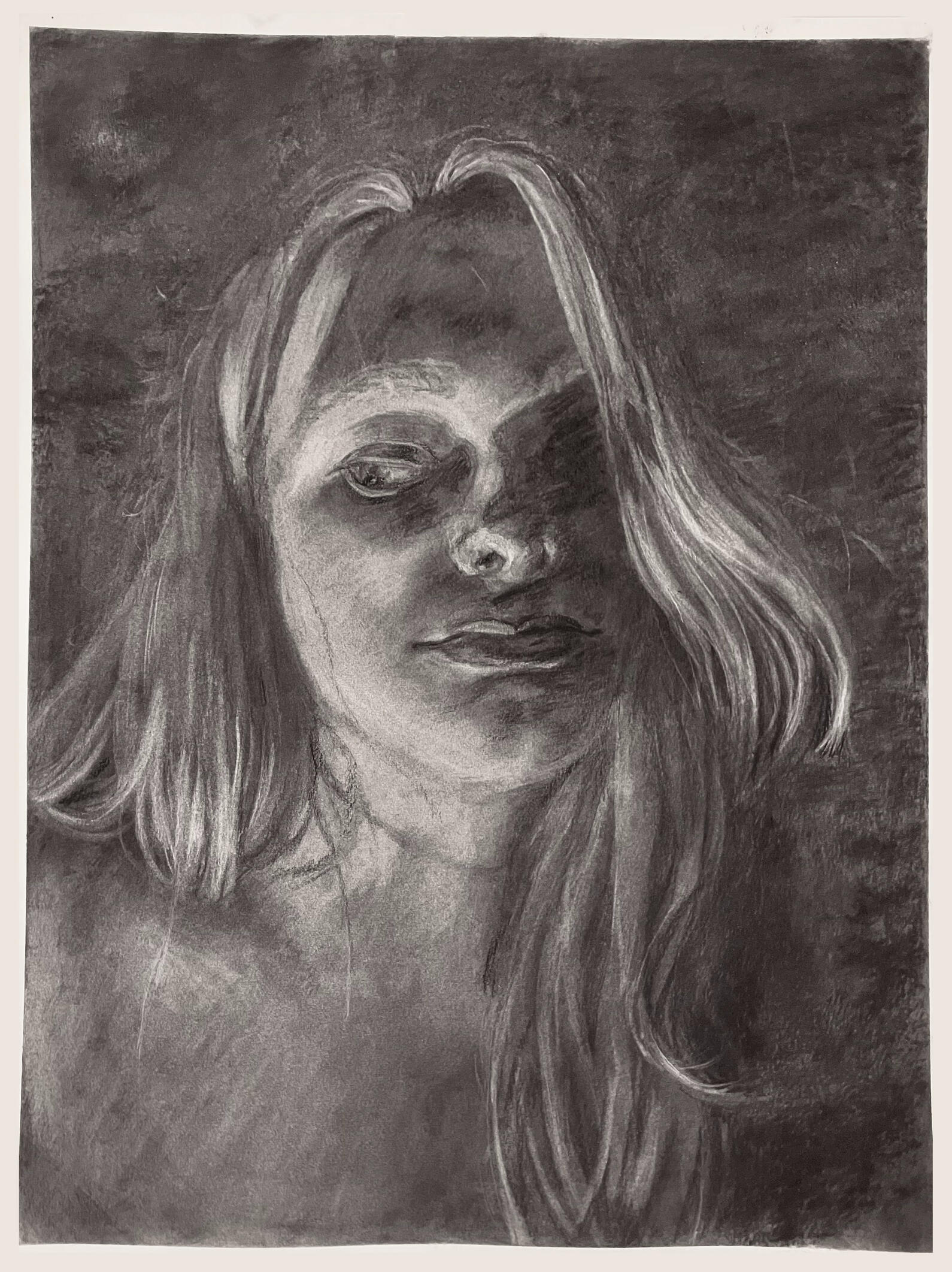 "Self-Portrait" • Charcoal, 2022