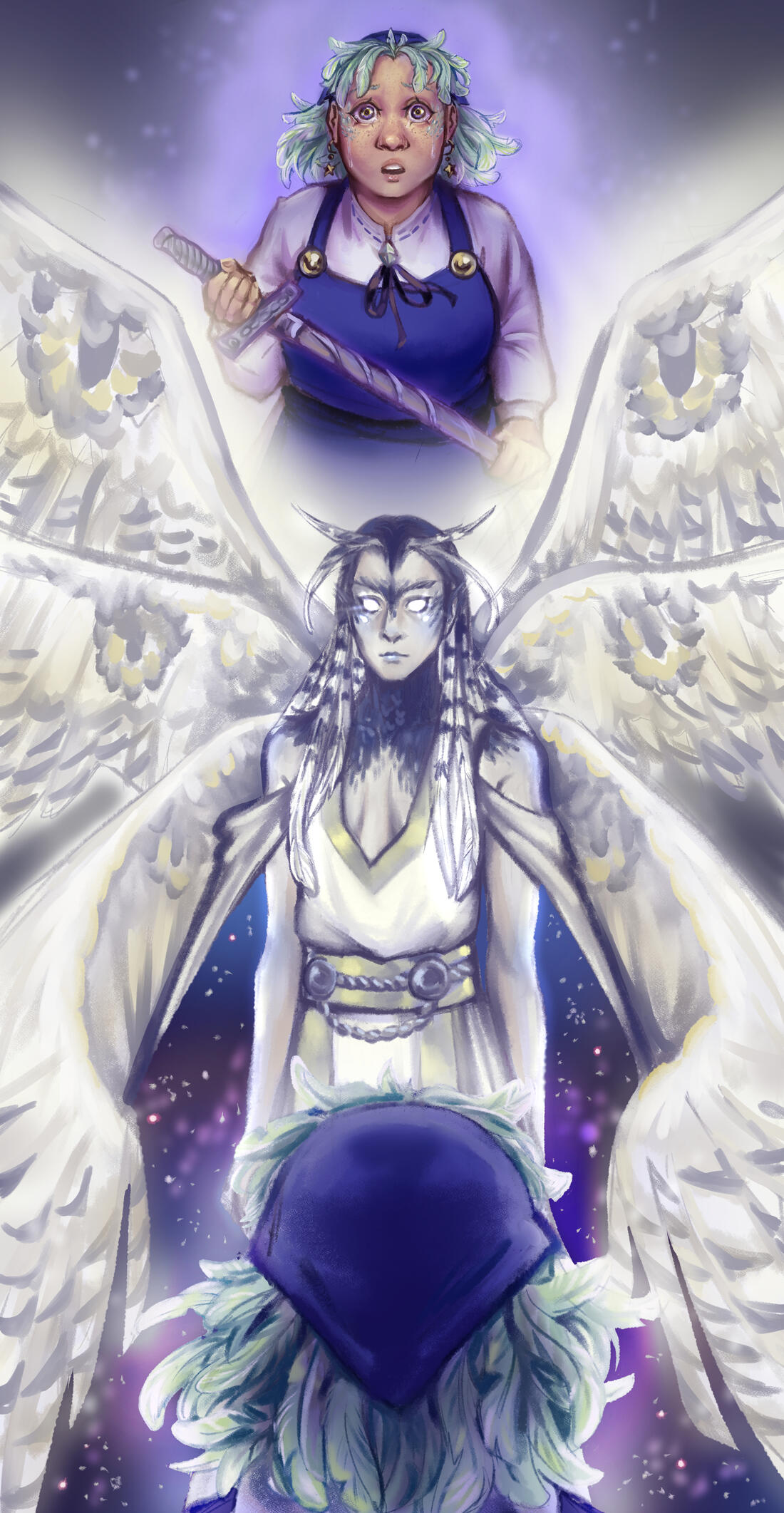 "And She Gazed Upon Him: Her God, The End" • Original digital illustration